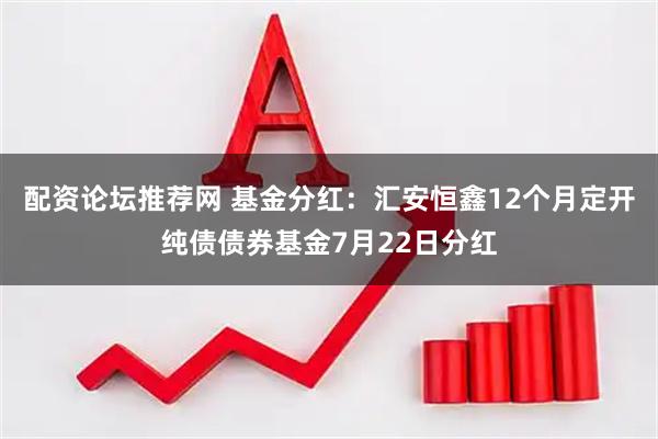 配资论坛推荐网 基金分红：汇安恒鑫12个月定开纯债债券基金7月22日分红