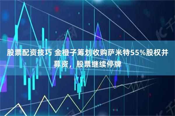 股票配资技巧 金橙子筹划收购萨米特55%股权并募资，股票继续停牌